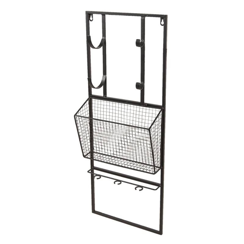 Clayre & Eef Wine Rack 32x12x82 cm Black Iron