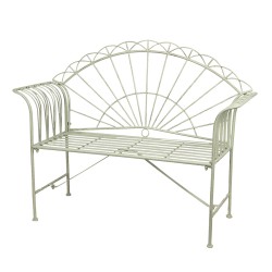 Clayre & Eef Garden Bench 123x47x98 cm Green Iron Rectangle