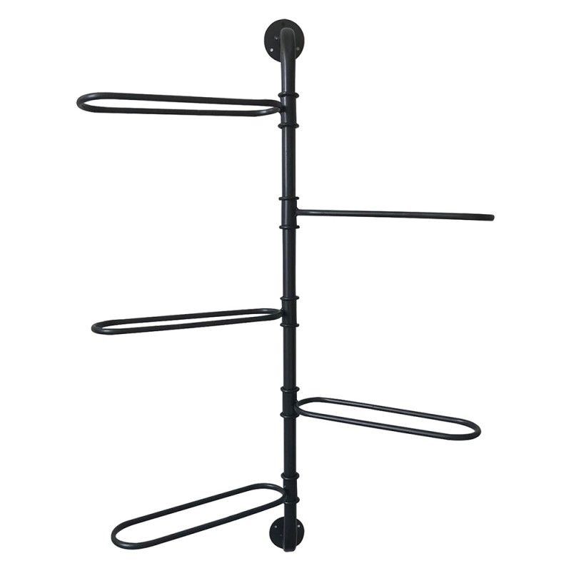 Clayre & Eef Towel Rack 37x9x84 cm Black Iron