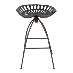 Clayre & Eef Bar Stool 47x35x60/68 cm Brown Iron Round