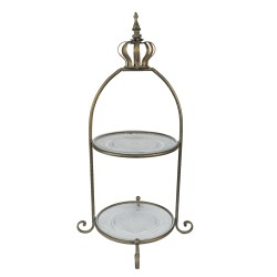 Clayre & Eef 2-stöckige Etagere 69 cm Braun Metall