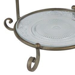 Clayre & Eef Porta pasticceria a 2 piani 69 cm Marrone Metallo