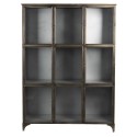 Clayre & Eef Display Cabinet 109x35x154 cm Brown Iron Glass Rectangle