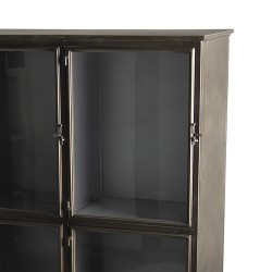 Clayre & Eef Vitrinekast  109x35x154 cm Bruin Ijzer Glas Rechthoek