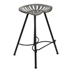 Clayre & Eef Bar Stool 50x50x75 cm Grey Iron Round