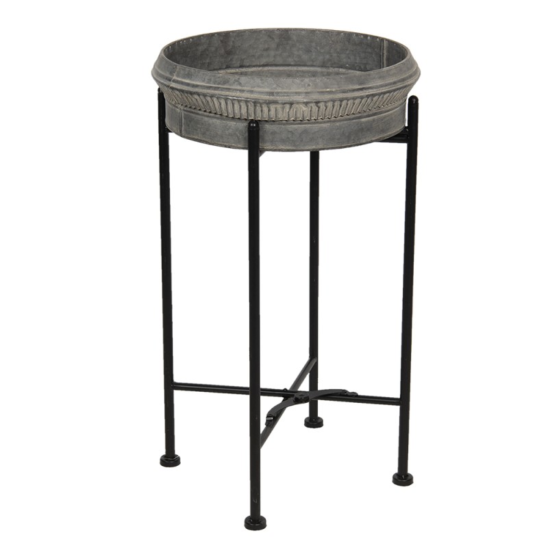 Clayre & Eef Plant Holder Black Iron Round