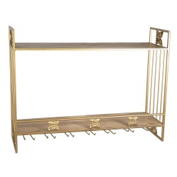 Clayre & Eef Wandregal 80x22x61 cm Goldfarbig Eisen Rechteck