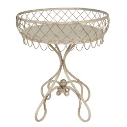 Clayre & Eef Table d'appoint Ø 55x65 cm Beige Fer Rond
