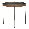 Clayre & Eef Table d'appoint 69x47x66 cm Marron Fer Ovale