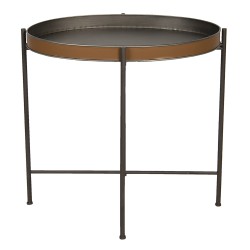 Clayre & Eef Beistelltisch 69x47x66 cm Braun Eisen Oval