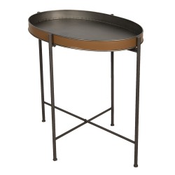 Clayre & Eef Beistelltisch 69x47x66 cm Braun Eisen Oval