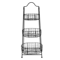 Clayre & Eef Scaffale e cesti 42x30x108 cm Nero Ferro Rettangolo