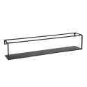 Clayre & Eef Scaffale da parete 62x10x12 cm Nero Ferro Rettangolo