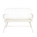 Clayre & Eef Banc de jardin 120x53x90 cm Blanc Fer Rectangle