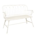 Clayre & Eef Banc de jardin 120x53x90 cm Blanc Fer Rectangle