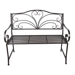 Clayre & Eef Garden Bench 117x50x98 cm Brown Metal Rectangle