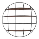 Clayre & Eef Etagère murale 91x20 cm Noir Marron Fer Bois Rond