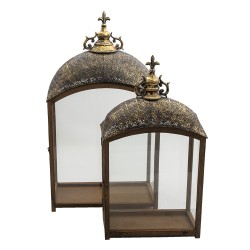 Clayre & Eef Lantern 51x25x91 Copper colored Iron Rectangle