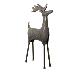 Clayre & Eef Figurine Cerf 79 cm Gris Fer