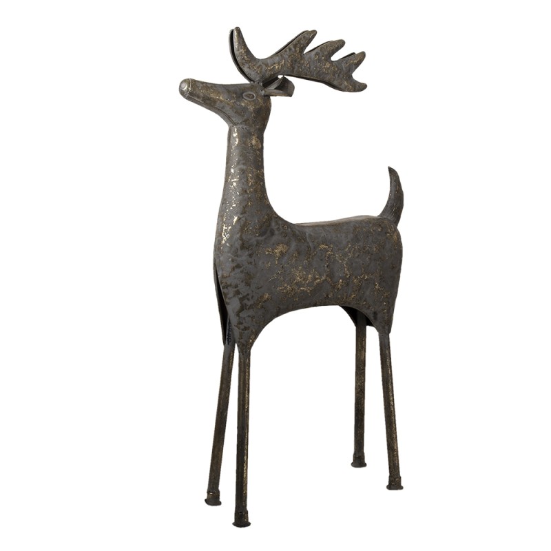 Clayre & Eef Figurine Cerf 79 cm Gris Fer