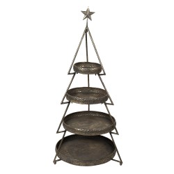 Clayre & Eef Alzatina Albero di Natale 102 cm Color rame Ferro Rotondo