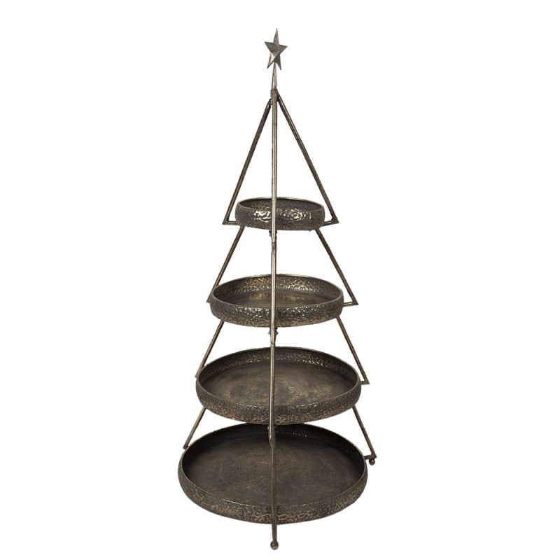 Clayre & Eef Etagere Weihnachtsbaum 102 cm Kupferfarbig Eisen Rund