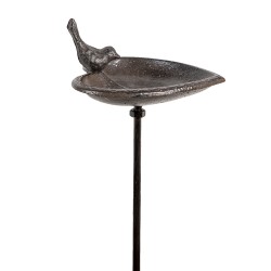 Clayre & Eef Bird Bath 14x13x86 cm Brown Iron Round