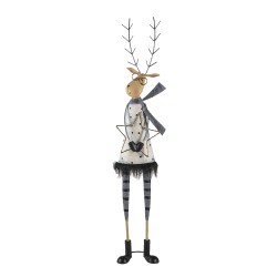 Clayre & Eef Figur Hirsch 95 cm Grau Eisen