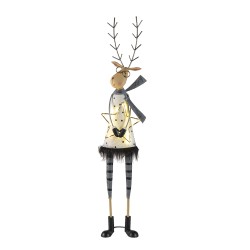 Clayre & Eef Figurine Cerf 95 cm Gris Fer