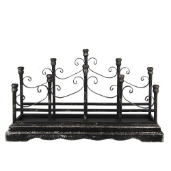 Clayre & Eef Candle holder 46 cm Black Iron