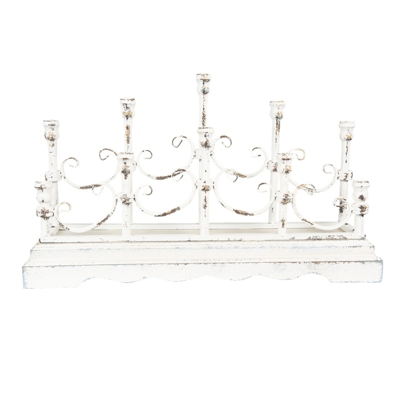 Clayre & Eef Candelabro 69x41 cm Bianco Ferro