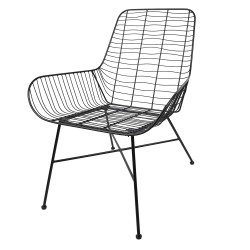 Clayre & Eef Dining Chair 67x63x78 cm Black Iron