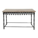 Clayre & Eef Tavolino da appoggio 121x45x81 cm Nero Marrone  Ferro Legno Rettangolo