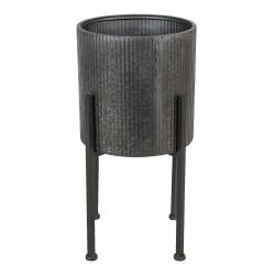 Clayre & Eef Plant Holder Ø 30x60 cm Grey Metal Round