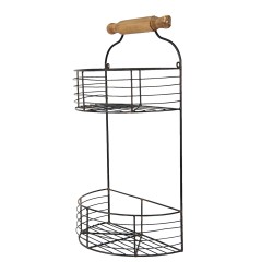 Clayre & Eef Scaffale da parete 31x17x54 cm Nero Ferro