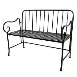 Clayre & Eef Gartenbank 104x57x83 cm Schwarz Eisen