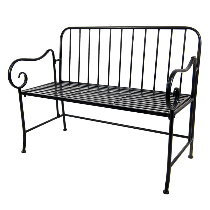 Clayre & Eef Garden Bench 104x57x83 cm Black Iron