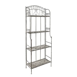 Clayre & Eef Storage Rack 60x30x157 cm Grey Iron Leaves