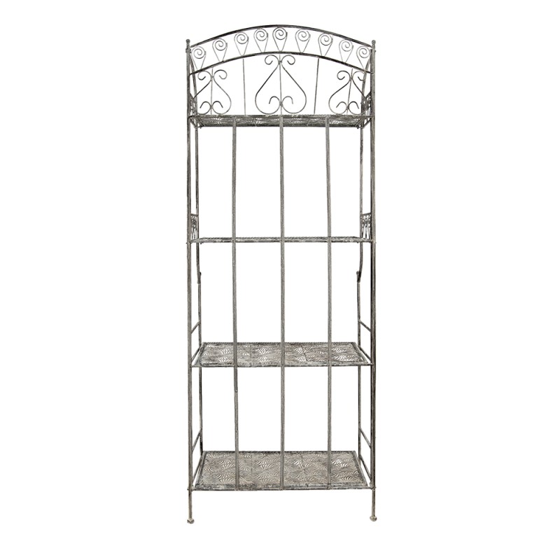 Clayre & Eef Scaffale 60x30x157 cm Grigio Ferro Foglie