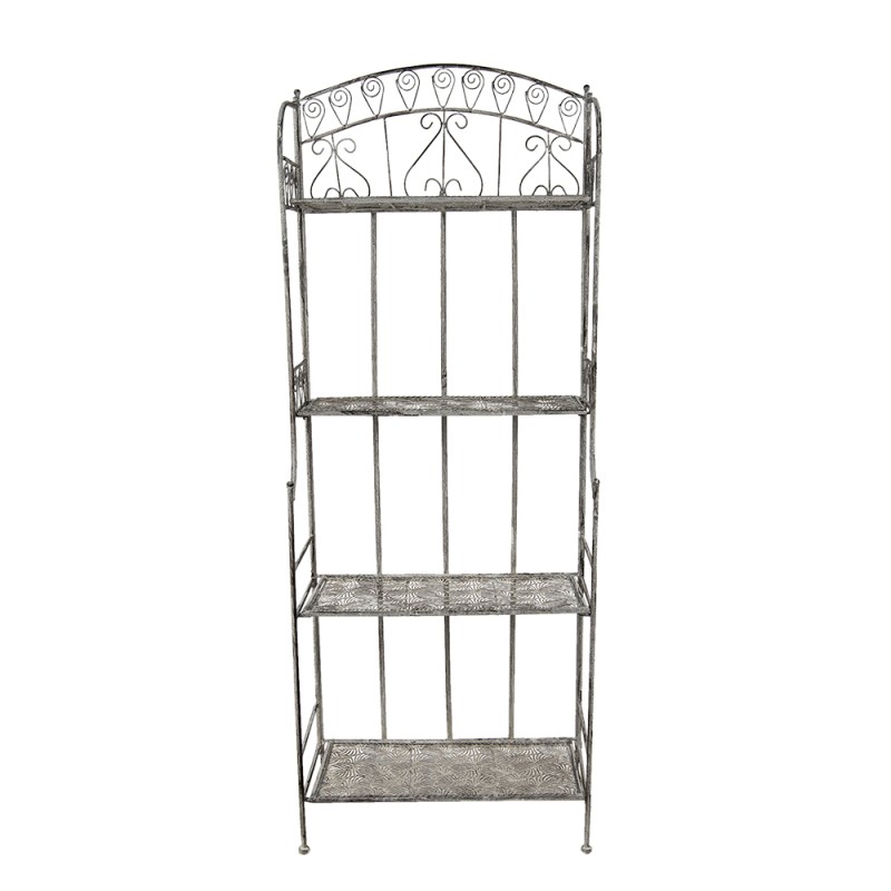 Clayre & Eef Scaffale 60x30x157 cm Grigio Ferro Foglie