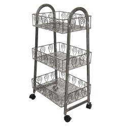 Clayre & Eef Scaffale 37x26x80 cm Grigio Ferro