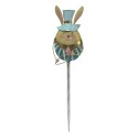 Clayre & Eef Pic de jardin Lapin 18x74 cm Bleu Métal