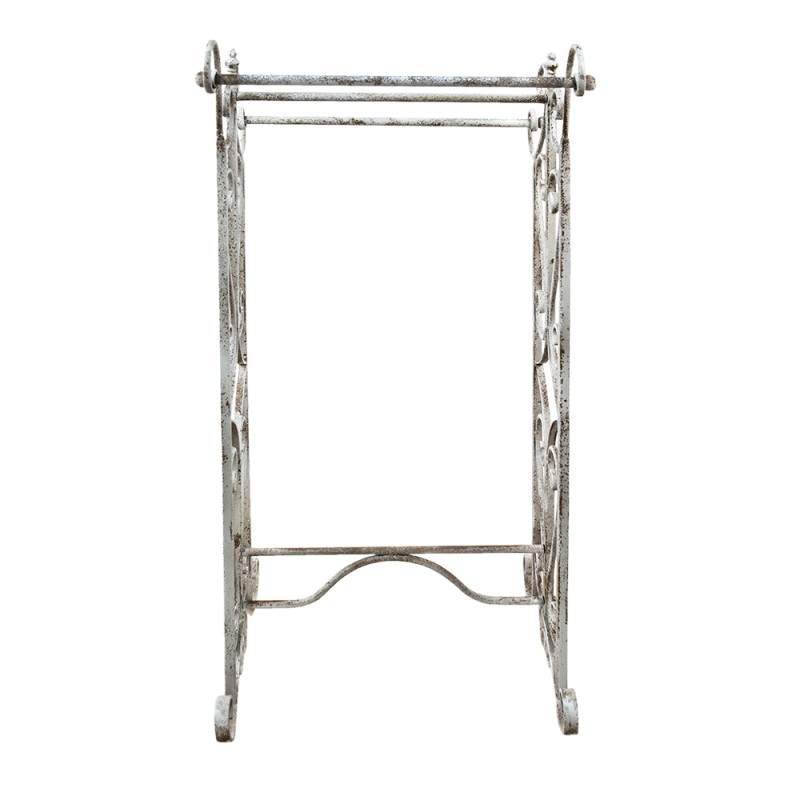 Clayre & Eef Porte-serviettes 48x36x89 cm Blanc Gris Métal