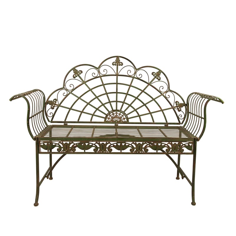 Clayre & Eef Banc de jardin 145x45x100 cm Vert Fer