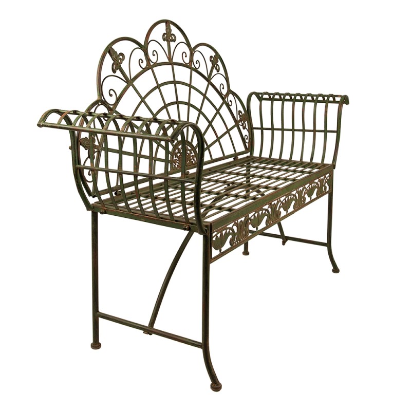 Clayre & Eef Banc de jardin 145x45x100 cm Vert Fer