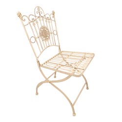 Clayre & Eef Bistro Chair 52x48x99 cm White Brown Iron