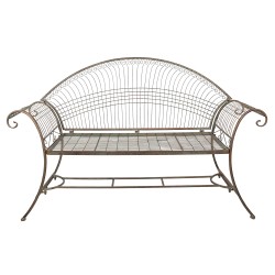 Clayre & Eef Banc de jardin 157x49x96 cm Vert Marron Fer