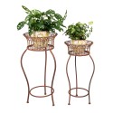 Clayre & Eef Porte-plantes set de 2 Ø 33x69 / Ø 29x62 cm Marron Fer