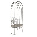 Clayre & Eef Arco da giardino con panca 104x65x204 cm Grigio Ferro