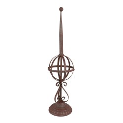 Clayre & Eef Décoration de jardin Ø16x61 cm Rouge Marron Fer